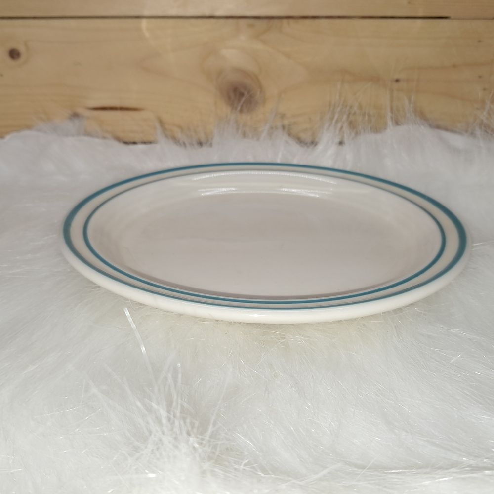 Teal Rimmed Sterling China bread Plate